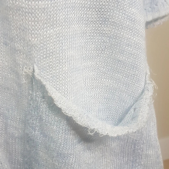 Free People Light Bright short sleeve linen blend hi low hem Light blue … - Picture 5 of 11